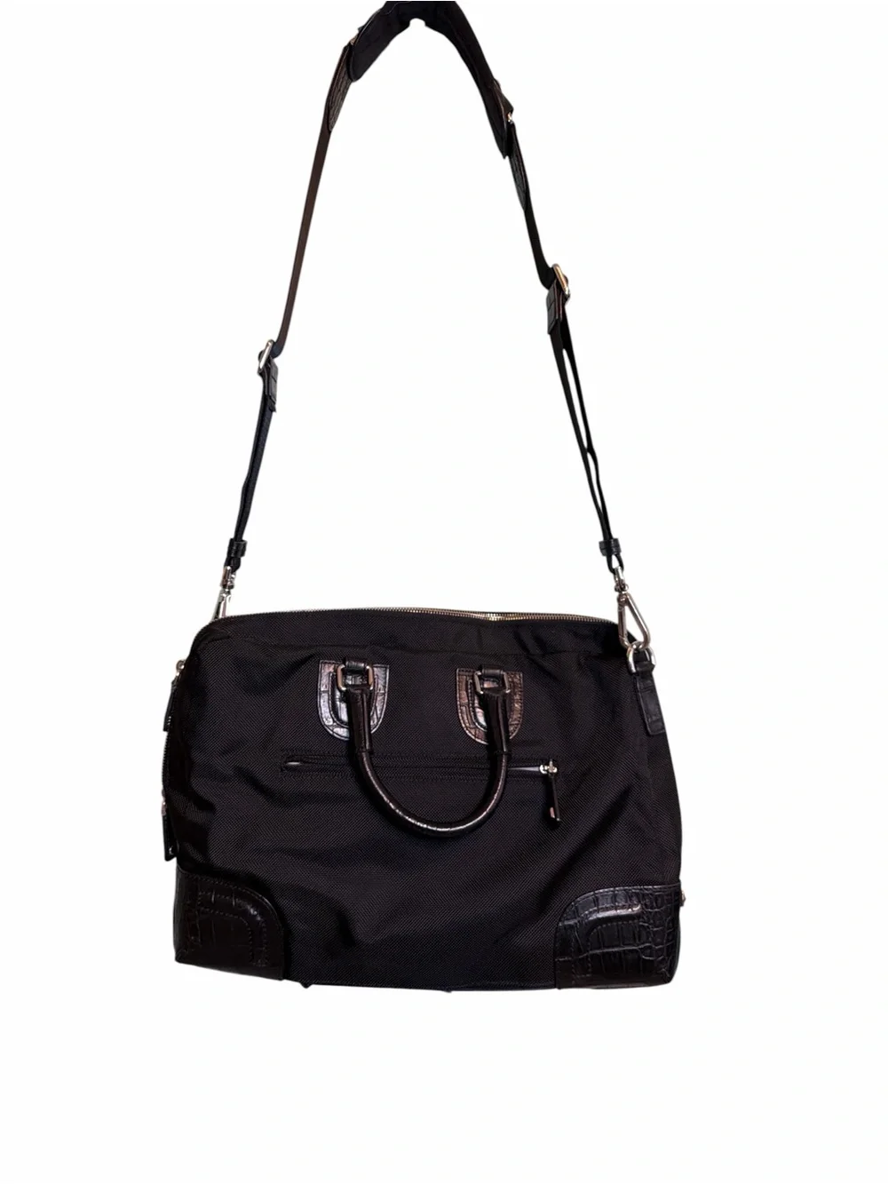 TUMI T-Tech 73232D Black Ballistic Nylon Laptop Briefcase Messenger Bag